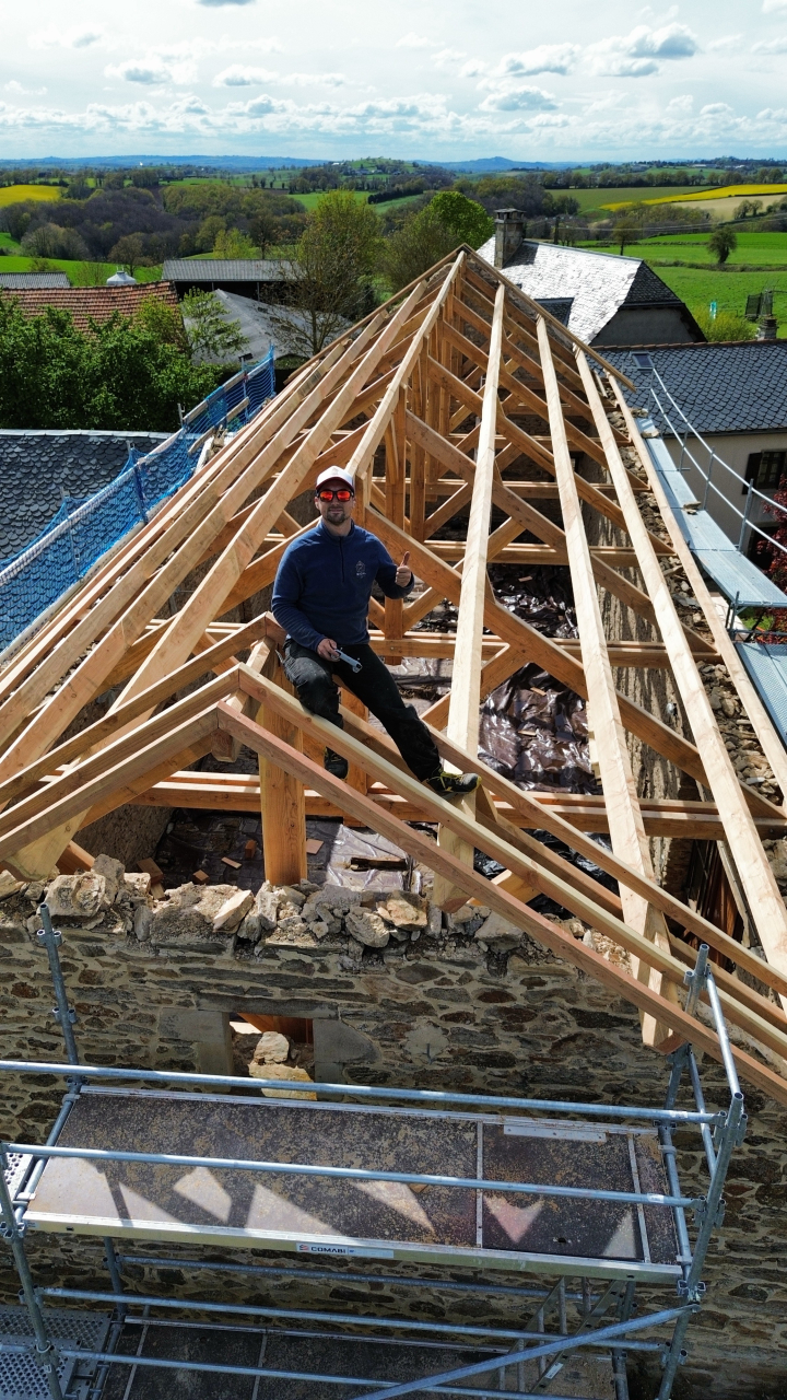 Charpente traditionnelle dans la commune de Réquista.